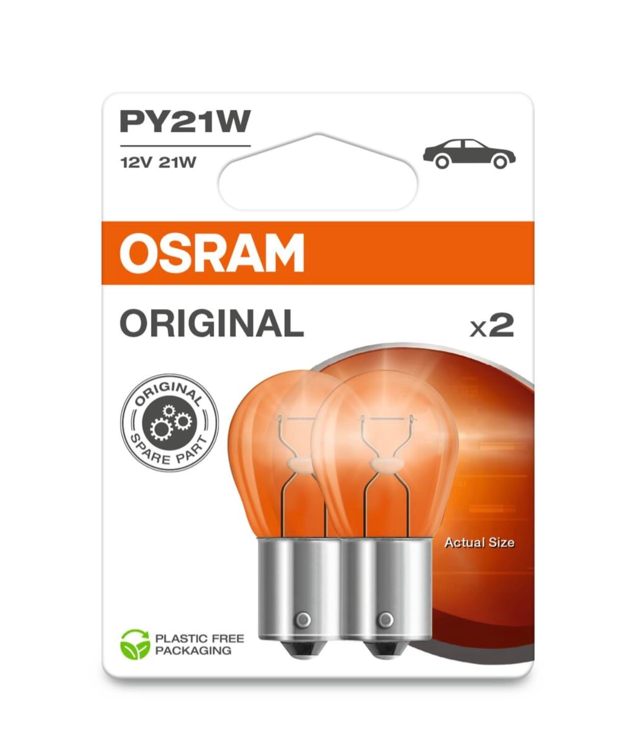 Osram 7507 PY21 W Sİnyal Lambası, Flaş Işığı double blister beyaz 7507-02B
