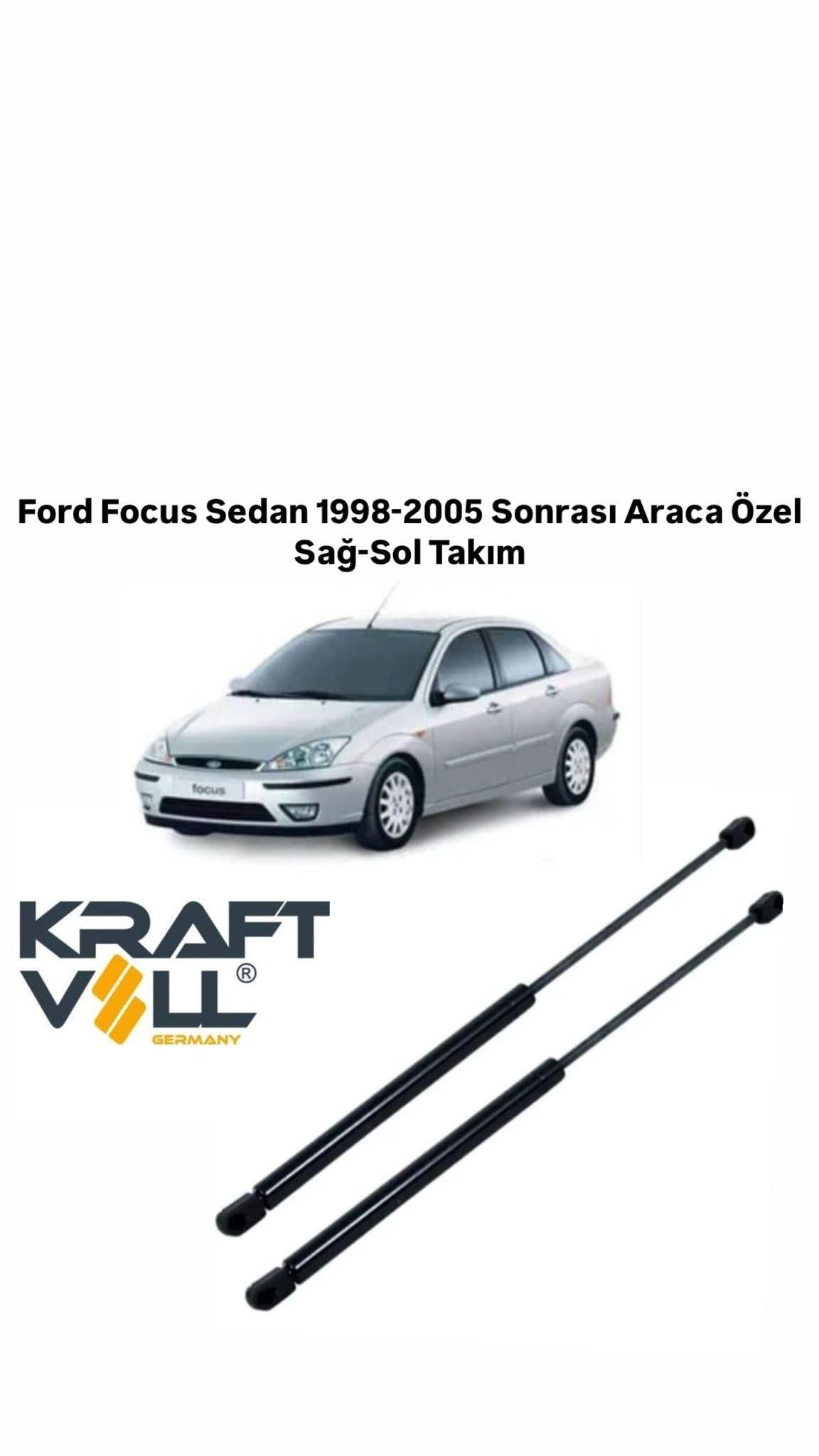 Kraftvoll Ford Focus Sedan 1998-2005 Arası Araca Özel Sağ-Sol Takım Bagaj Amortisörü