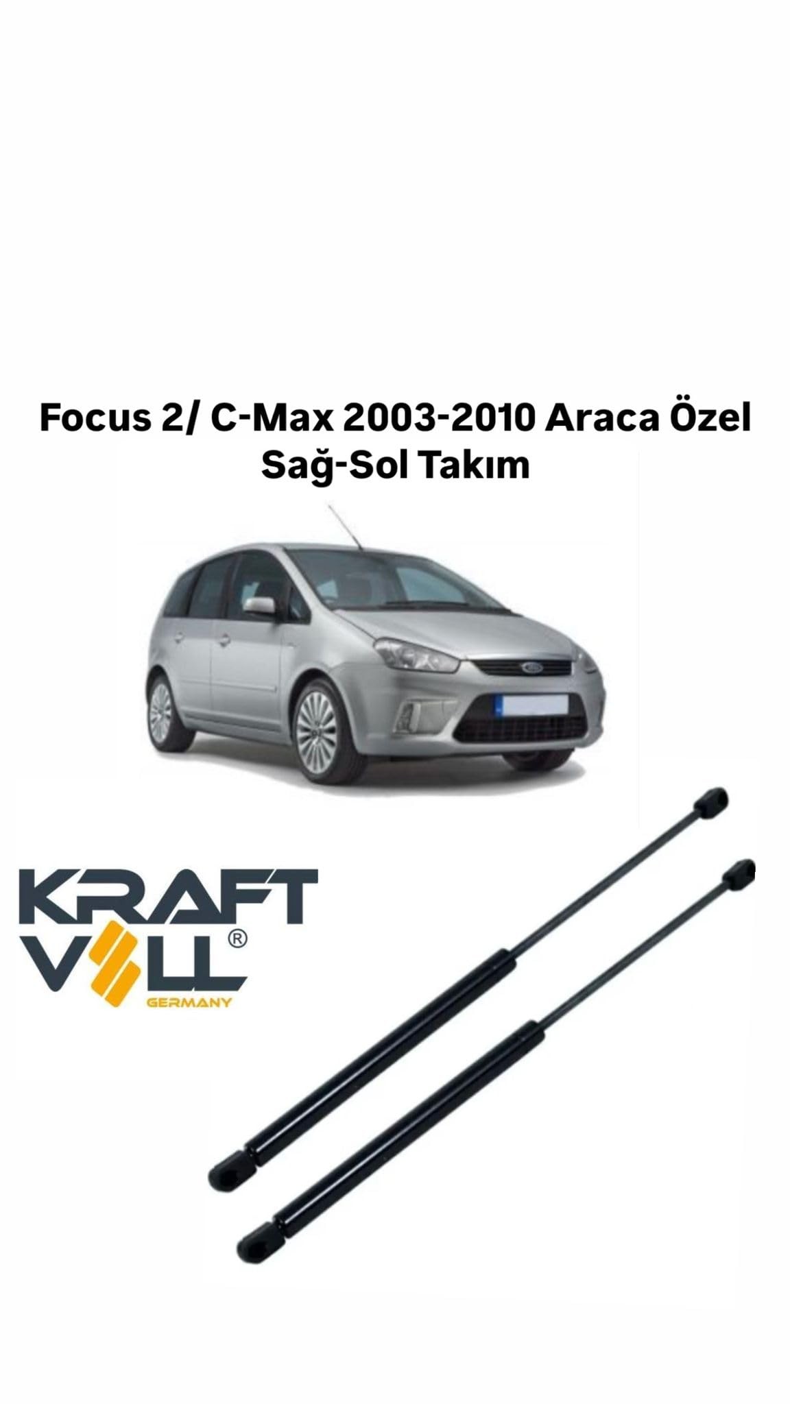 Kraftvoll Focus 2 C-Max 2003-2010 Arası Araca Özel Sağ-Sol Takım Bagaj Amortisörü