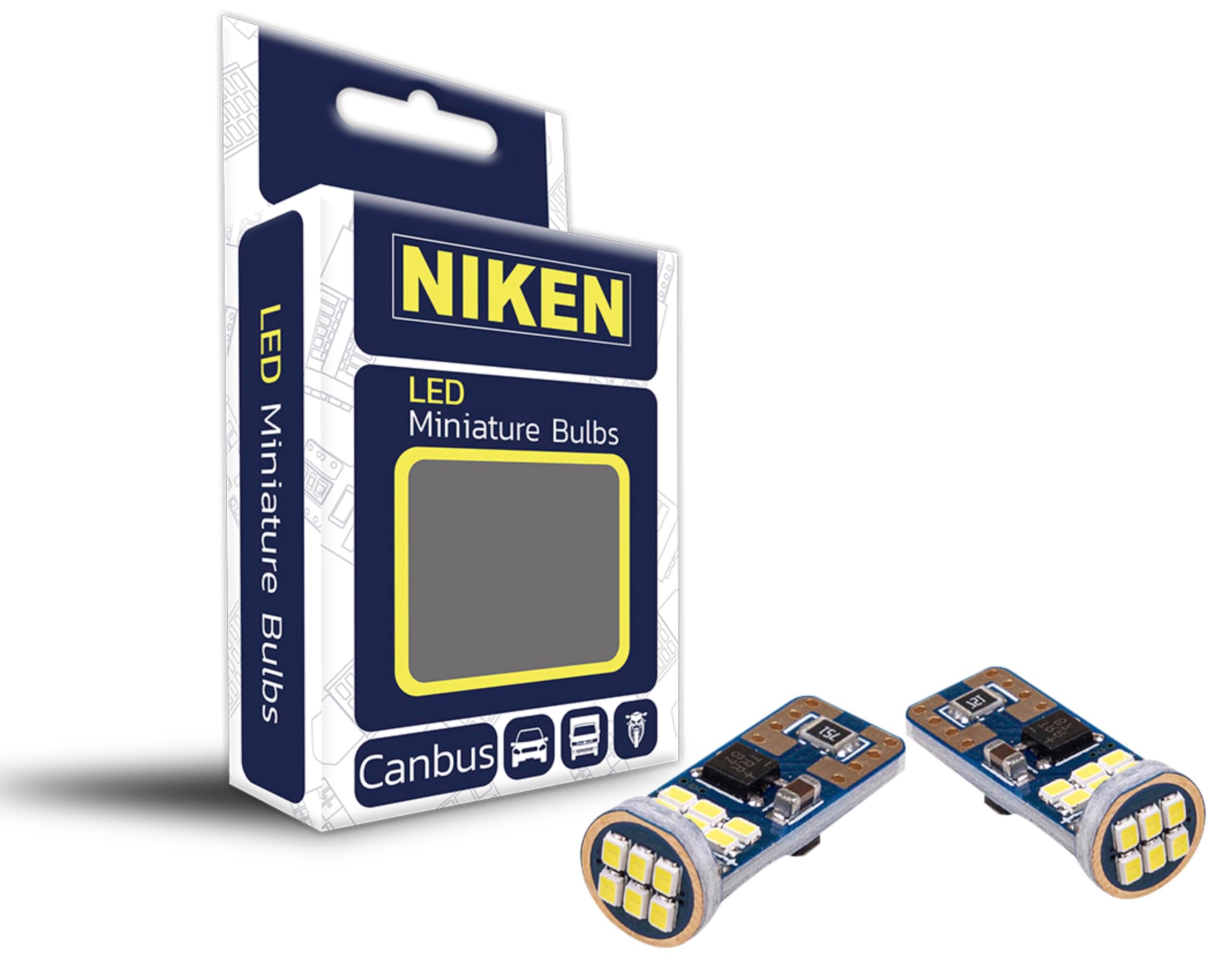 Niken T10 W5W LED Oto Park Plaka Ampulü, Beyaz,18 ledli (2 Adet)