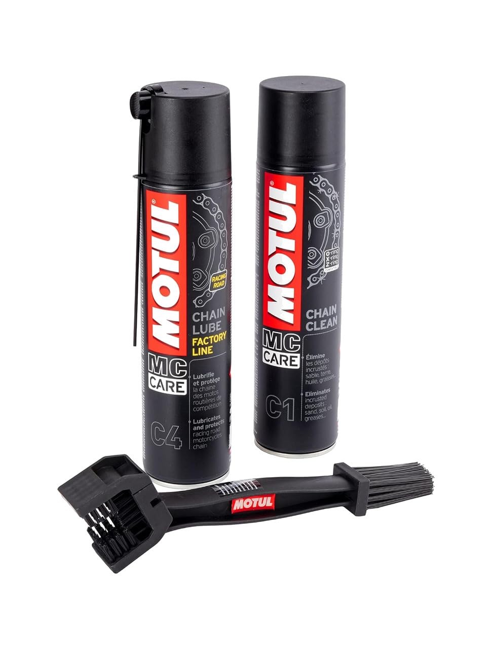 MOTUL ZİNCİR TEMİZLEME KİTİ - C4 400 ml + C1 400 ml + ZİNCİR TEMİZLEME FIRÇASI