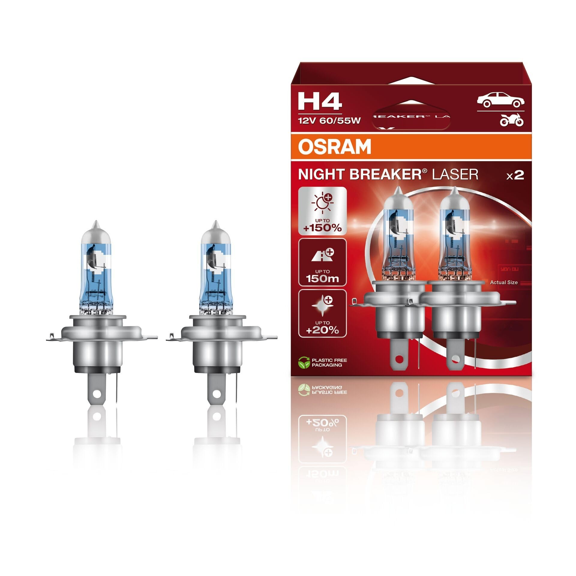 Osram H4%150 Fazla Işık Night Breaker Laser 12V