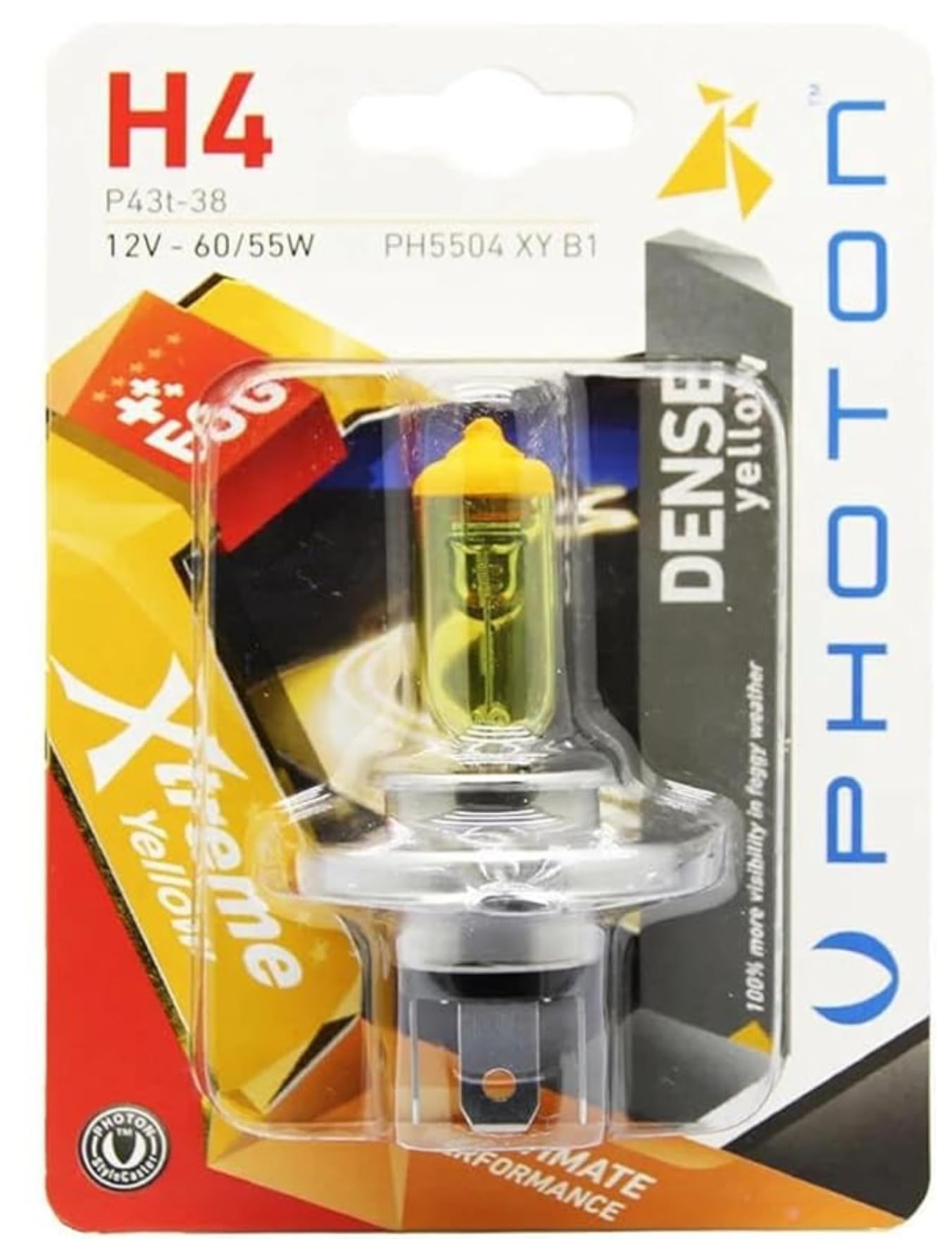 Photon Xtreme Yellow 12V 60/55W Sarı Işık H4