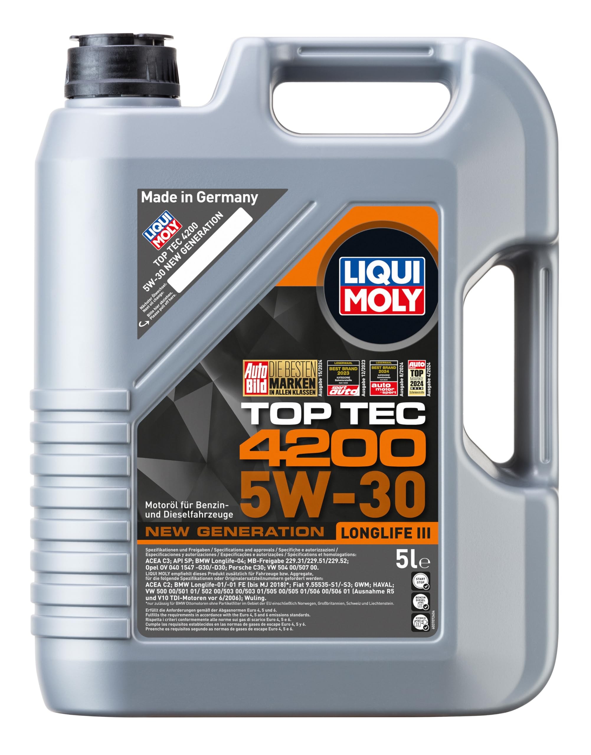 Liqui Moly top tec 4200 5lt motor yağı VW504/507