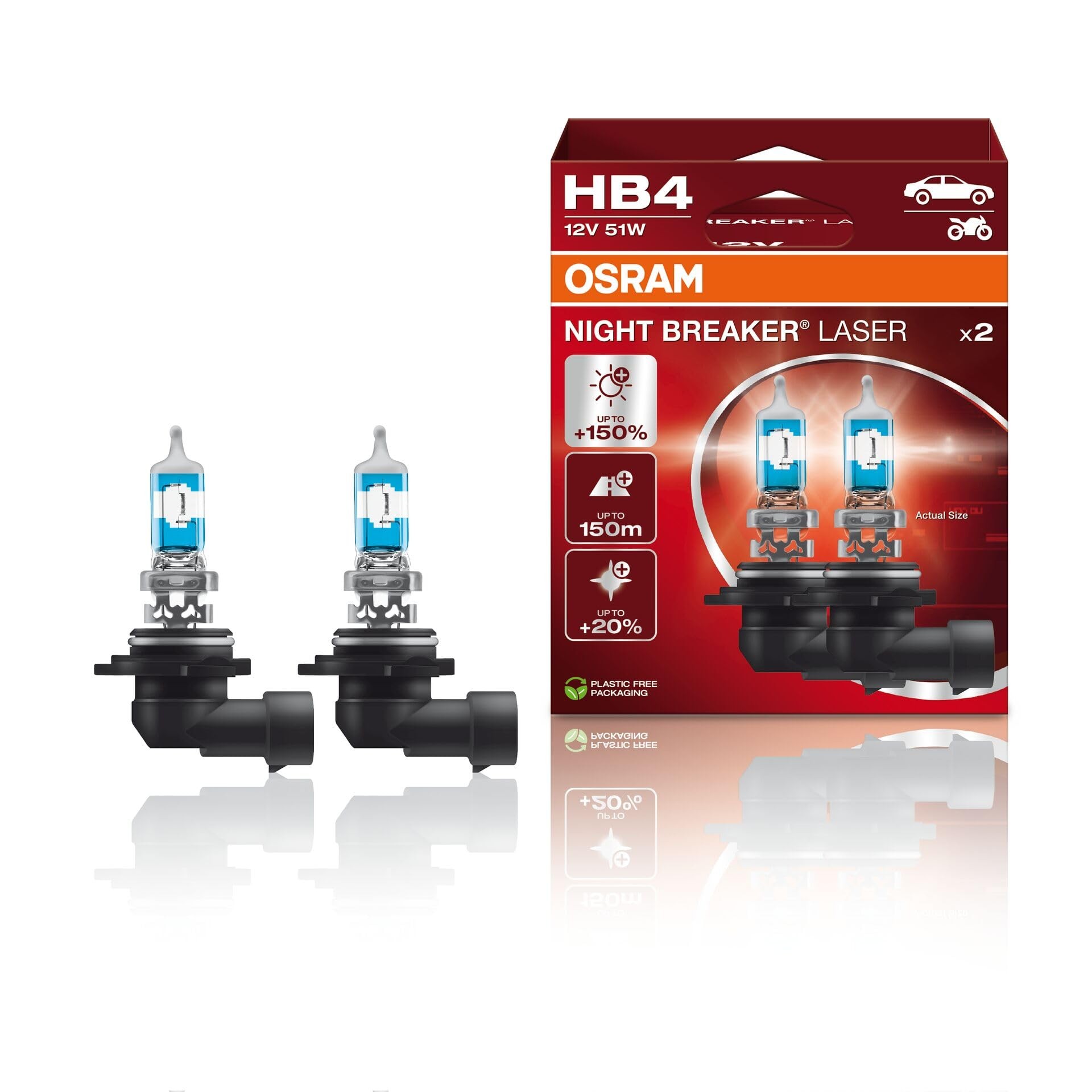 Osram Night Breaker Laser HB4 Ampul 9006NL -%150 Daha Fazla Işık