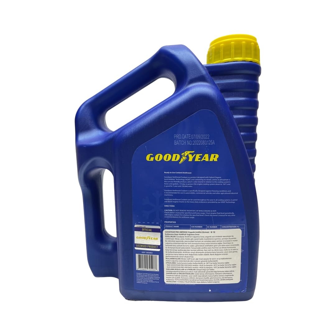 GoodYear Pro Defense Antifiriz 3 Litre Kırmızı Organik -56C