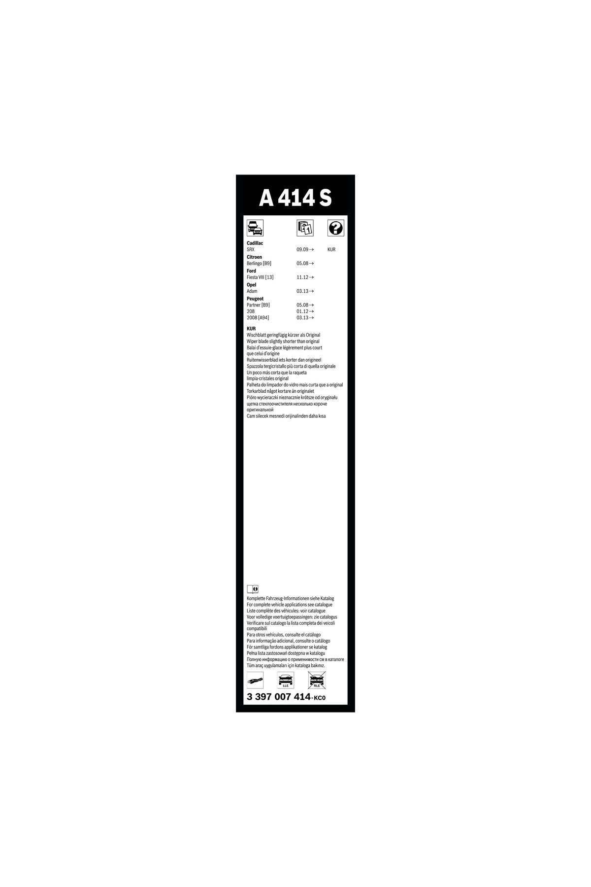 Bosch Aerotwin silecek seti - [650/400 mm] CITROEN Berlingo (2008-2021) [B9] #A414S