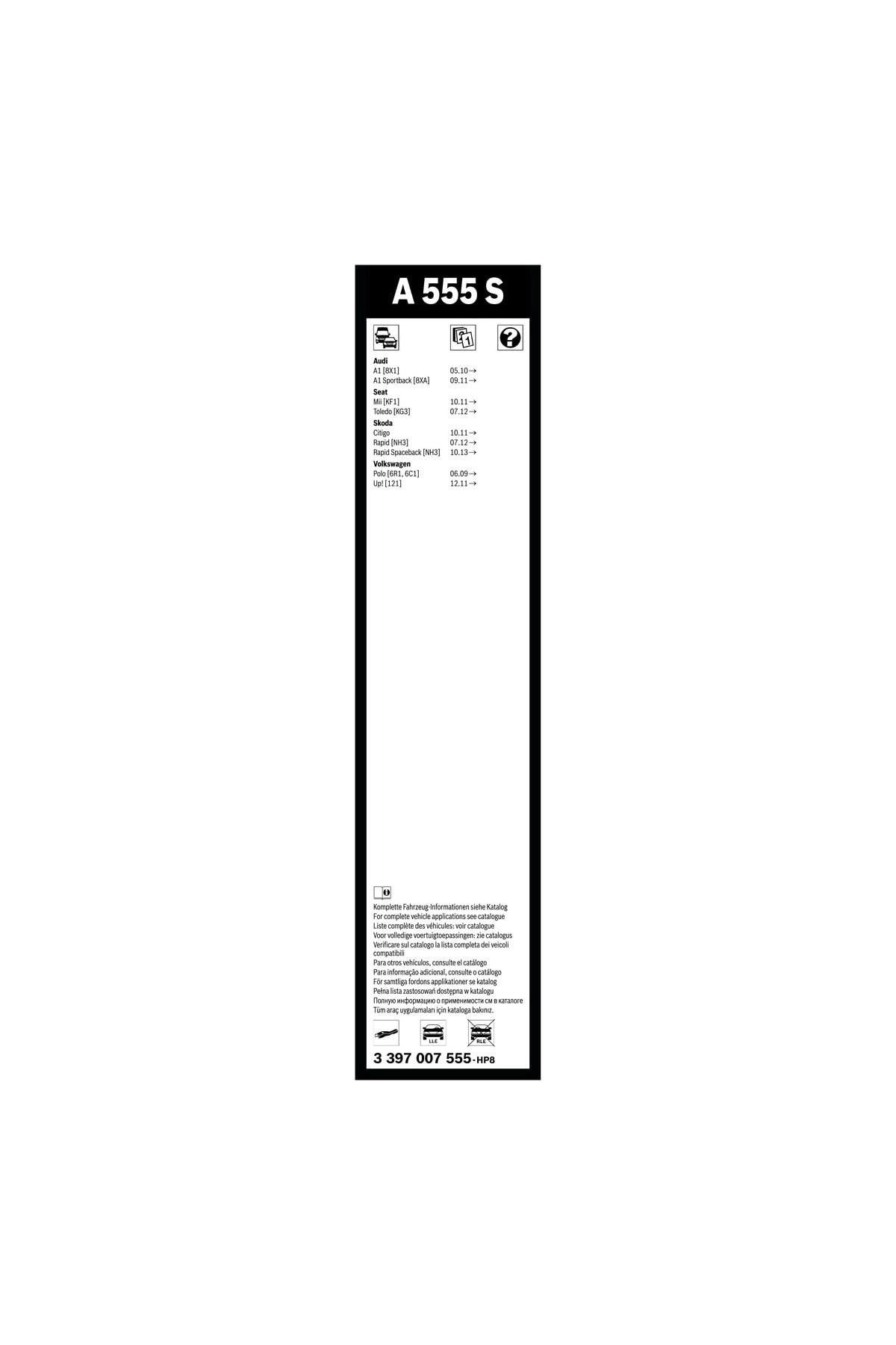 Bosch Aerotwin silecek seti - [600/400 mm] AUDI S1 (2014-2021) [8X] #A555S