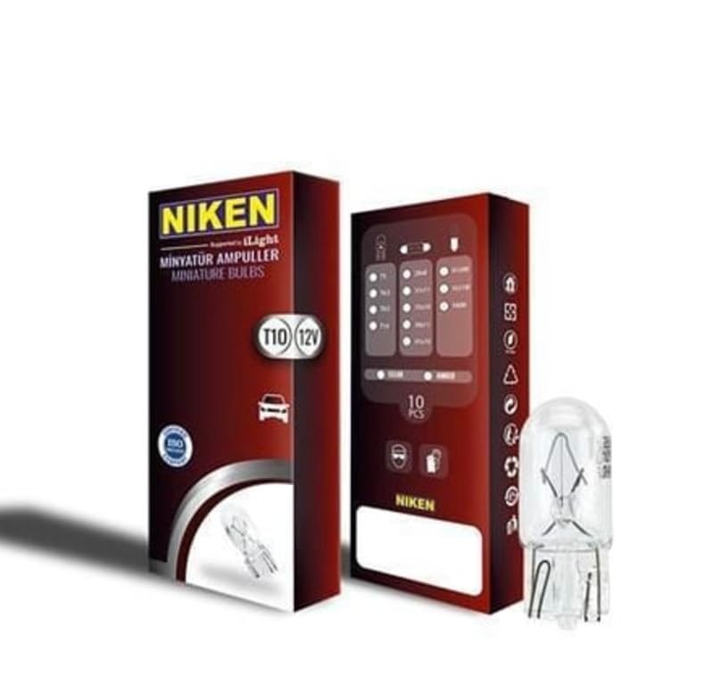 Niken T10 Park Ampulü W5W, 10 Adet, 12V