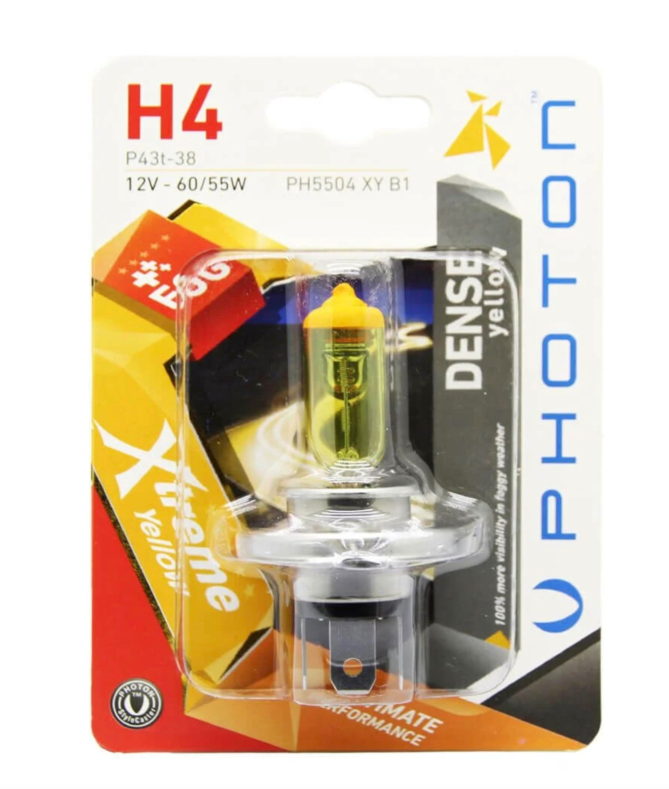 Photon H4 Xtreme Sarı Limon Far Ampülü, 12V - 60/55W, P43t-38