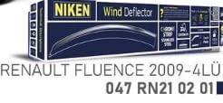 Niken Renault Fluence 2009 -Kromlu Cam Rüzgarlığı 4 LÜ