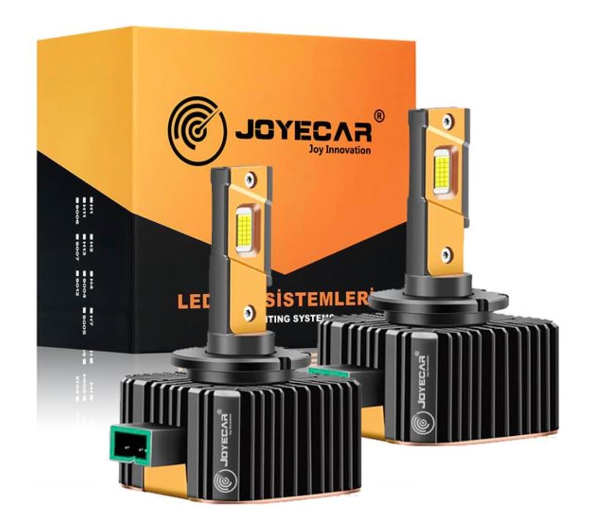 Joyecar D3S D3R LED Xenon Far Ampulü, Yüksek Performanslı Aydınlatma Sistemi, 2'li Set