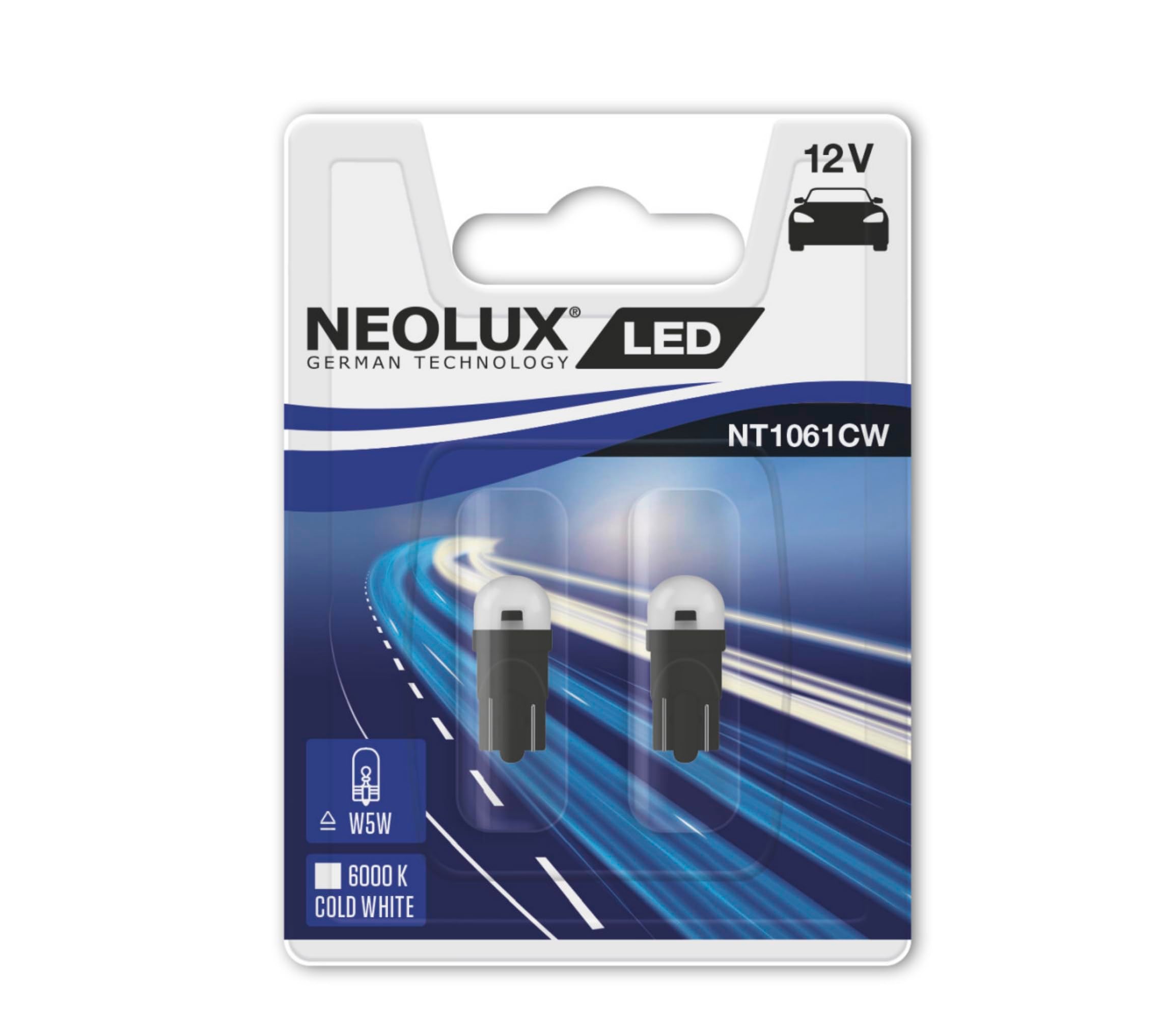 NEOLUX T10 6000K Beyaz LED Oto Park Plaka Ampulü, 2 Adet (T10)
