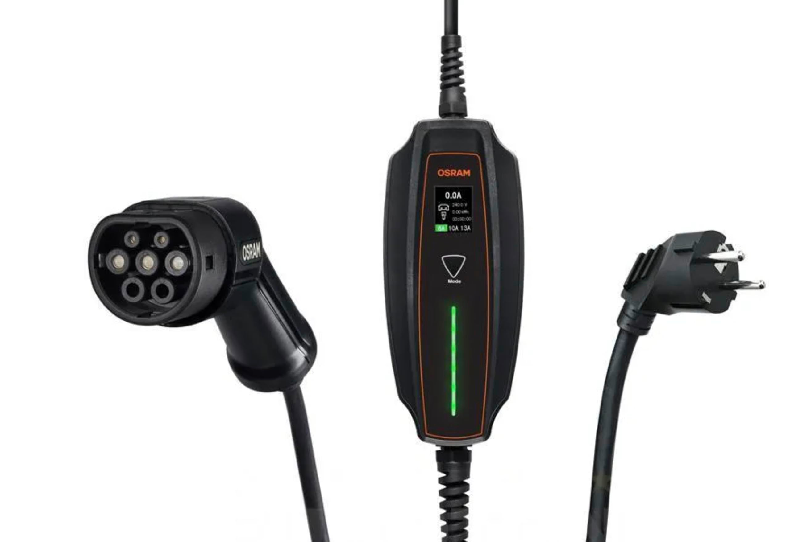 Osram Ev Prizi Elektrikli Araç Şarj Cihazı, 3,6 kW, Tip 2, Taşınabilir, 5 Metre Kablo