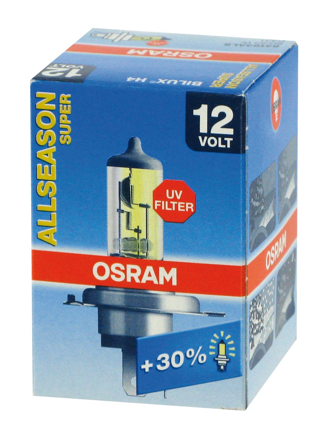 Osram Ampul Allseason Super H4 12V 55/60W 4 Mevsim,%30'a kadar fazla ışık 64193AlS