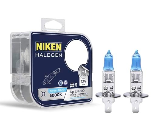 niken 12V H1 55W Beyaz Işık Ampul 5000K, Set içi 2 Adet