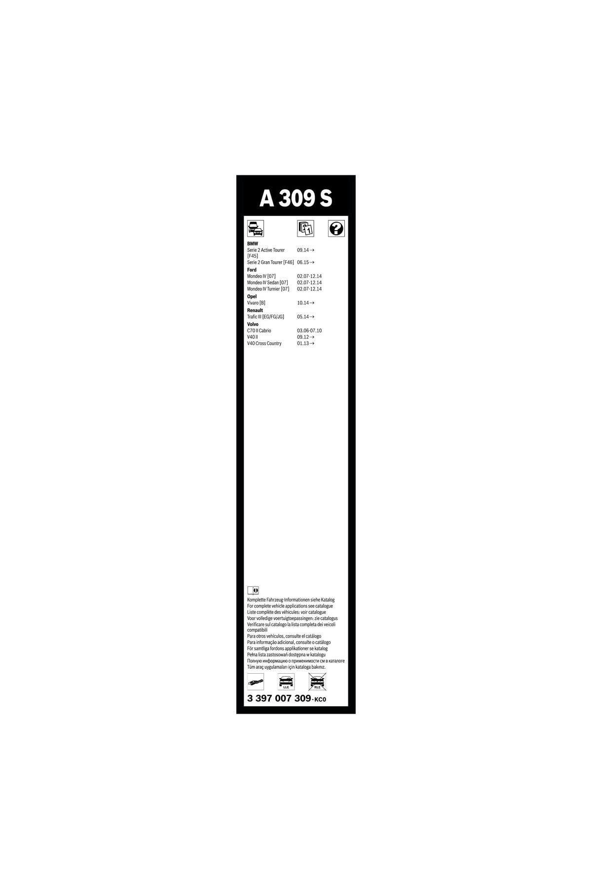 Bosch Aerotwin silecek seti - [650/475 mm] BMW Serie 5 (2017-2021) [G30;G31] #A309S