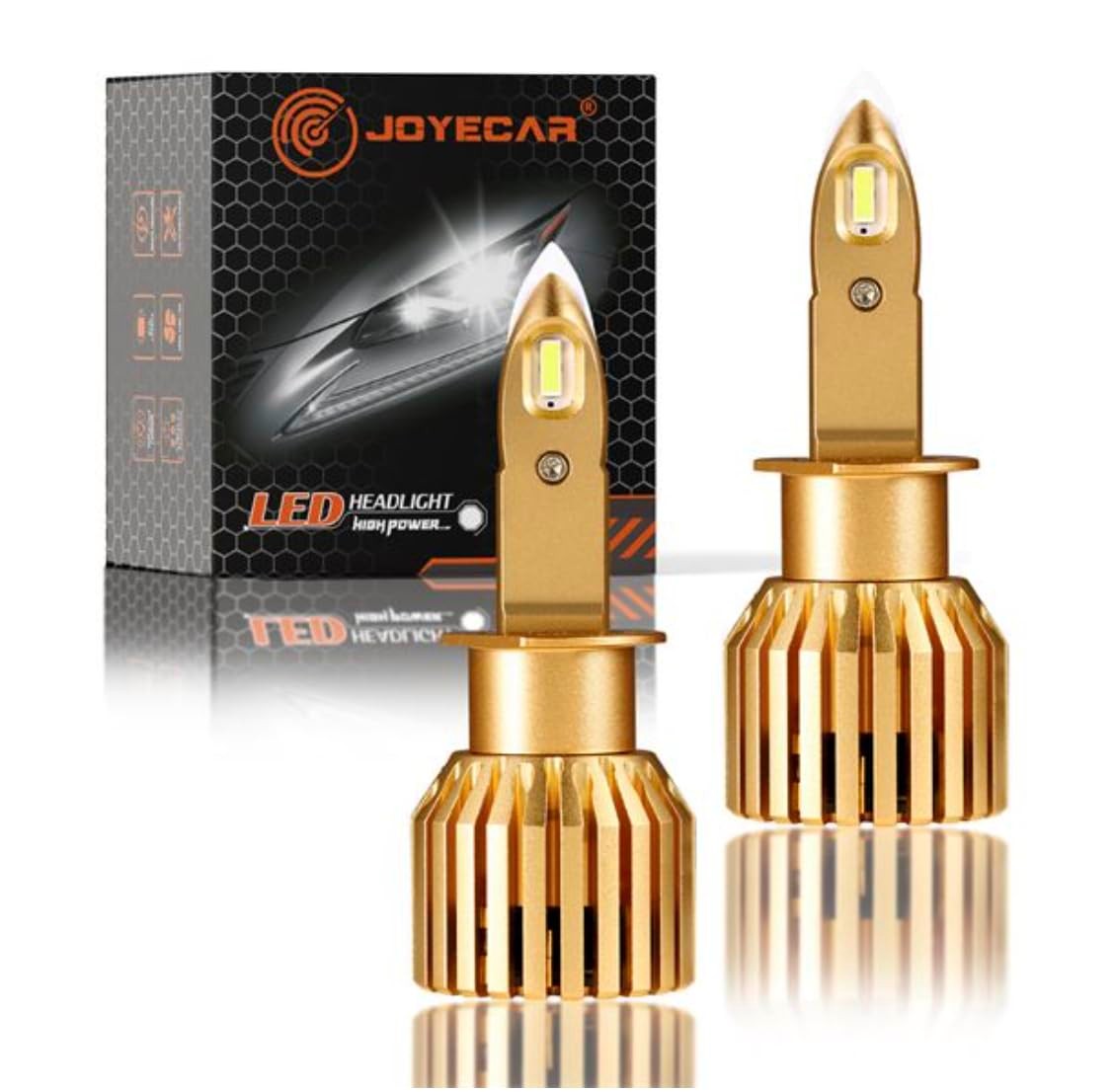 Joyecar H1 F10 LED Far Ampulü, Kurşun Serisi, Altın Rengi, Yüksek Güçlü Xenon