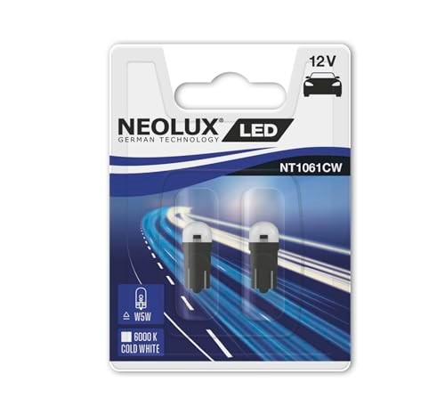 NEOLUX T10 6000K Beyaz LED Oto Park Plaka Ampulü, 2 Adet (T10)