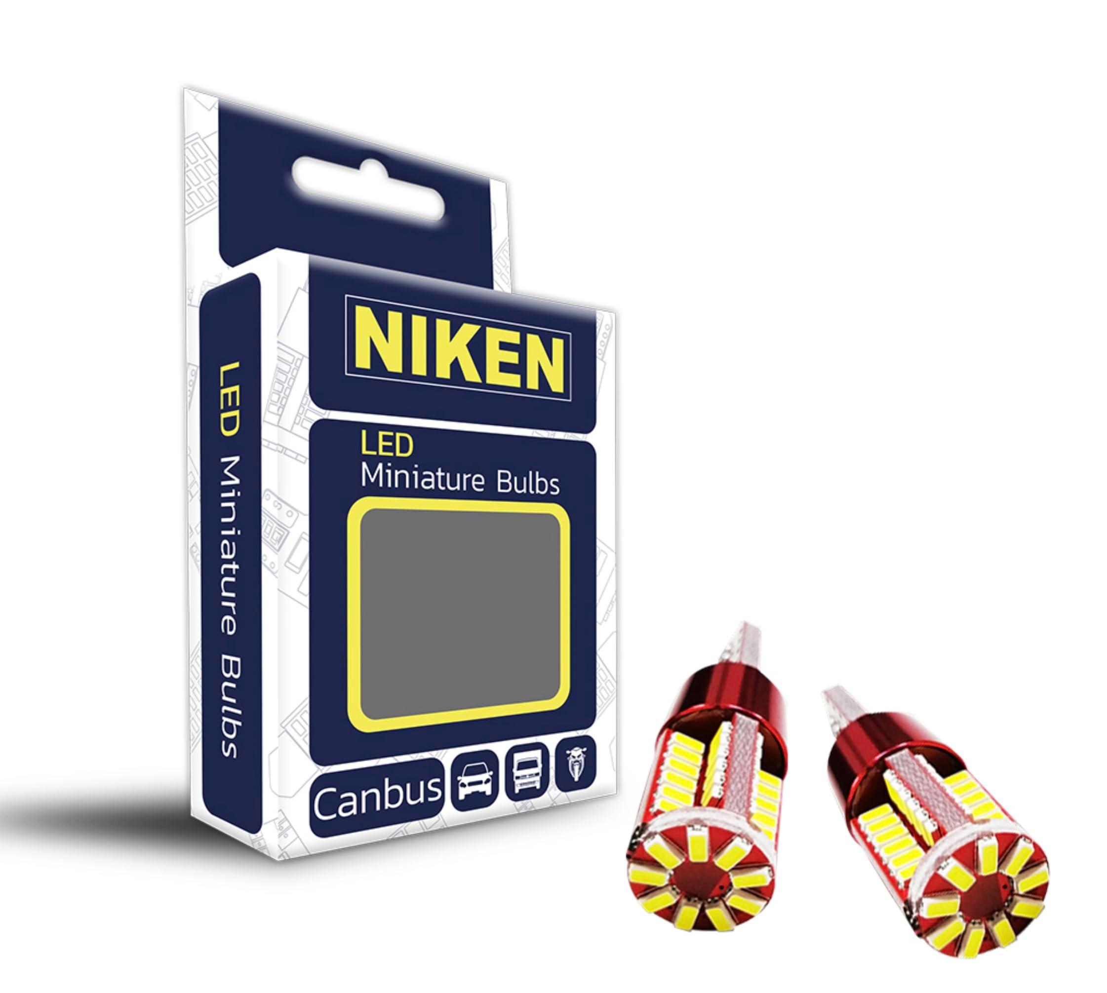 Niken T10 Dipsiz Plaka Parl ledi 57 Led'li 2’li SET - Beyaz Işık