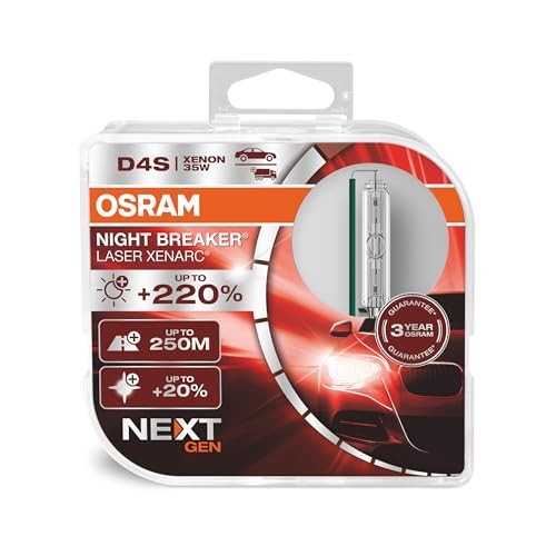 Osram D4S XENARC NIGHT BREAKER LASER Xenon Far, 35W, +220% Daha Parlak, 250M Menzil, +20% Daha Fazla Kontrast, 3 Yıl Garanti