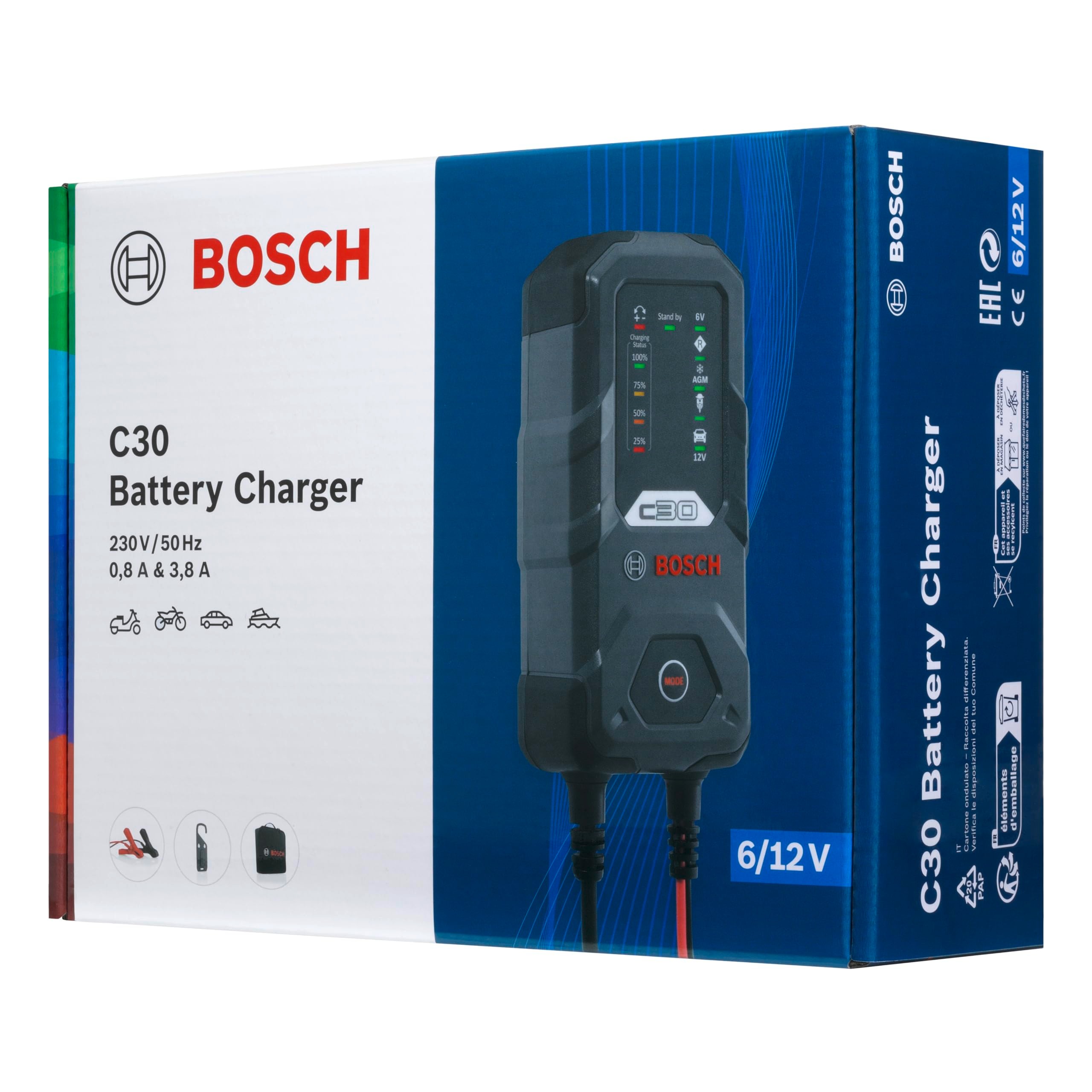 Bosch C30 Akü Şarj Cihazı 6/12V