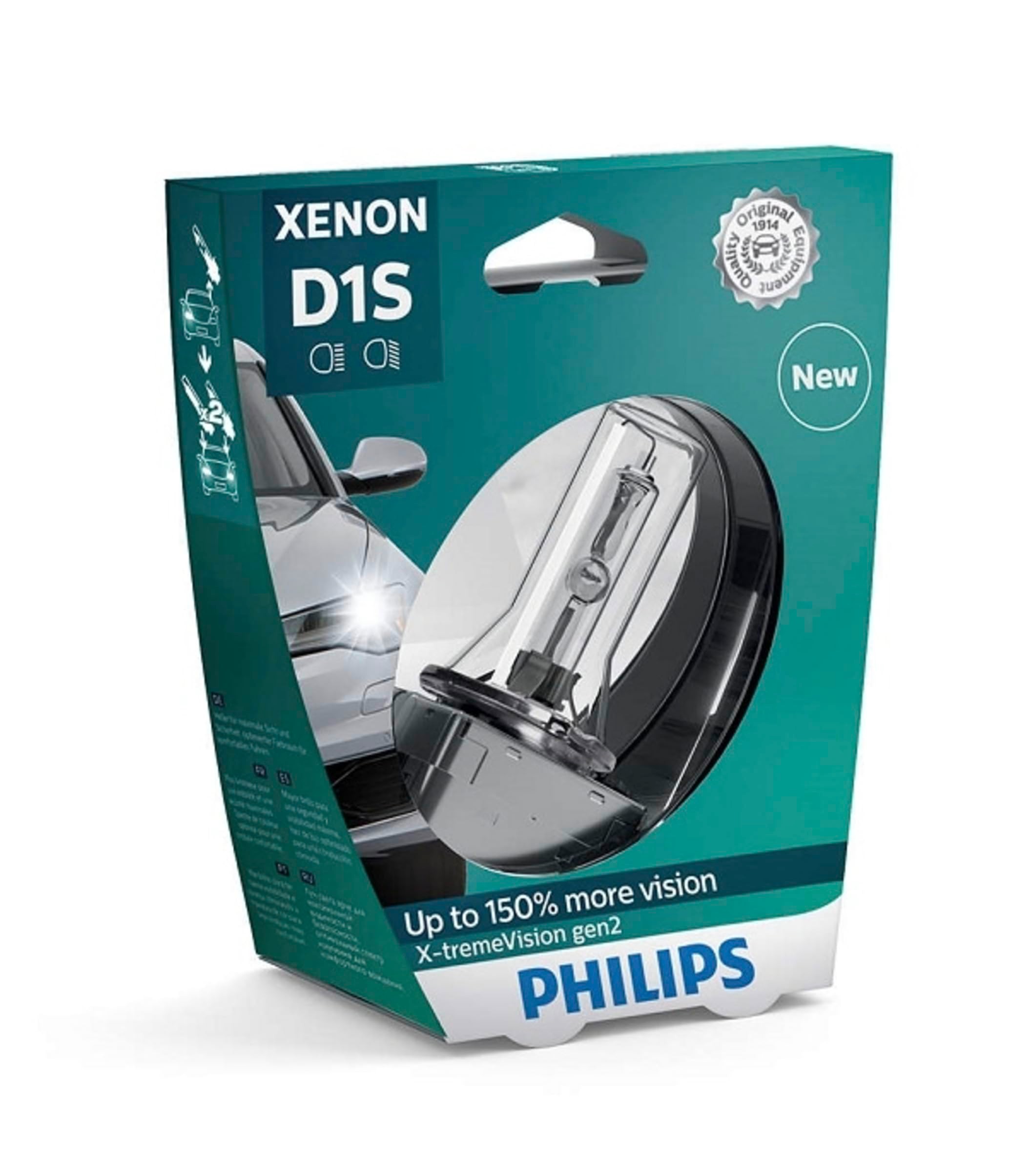 Philips D1S X-treme Vision Gen2%150 Daha Fazla Görüş Xenon Ampul, 1 Adet