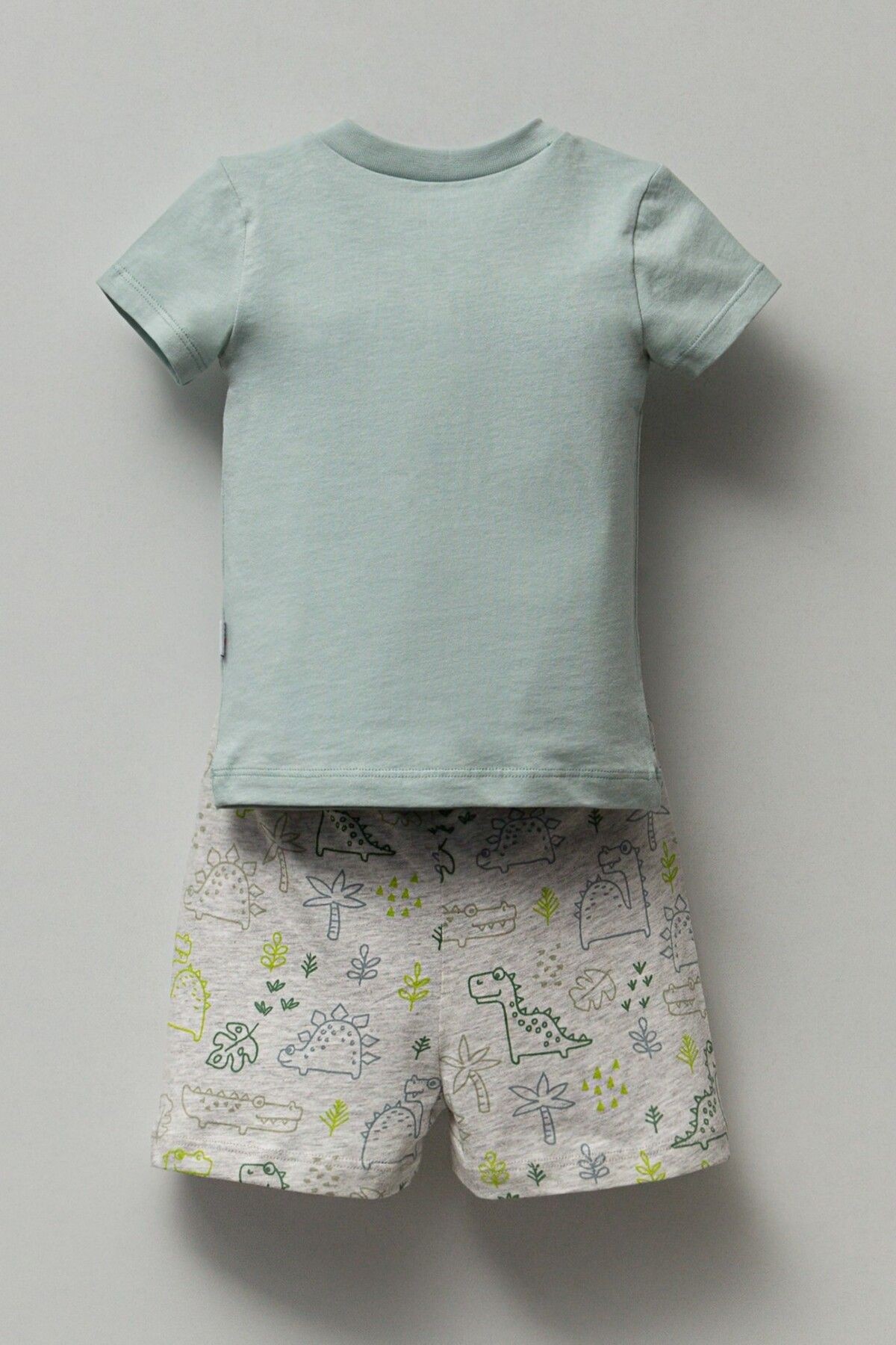 Dinozor Baskılı Şortlu Erkek Bebek Pijama Takımı