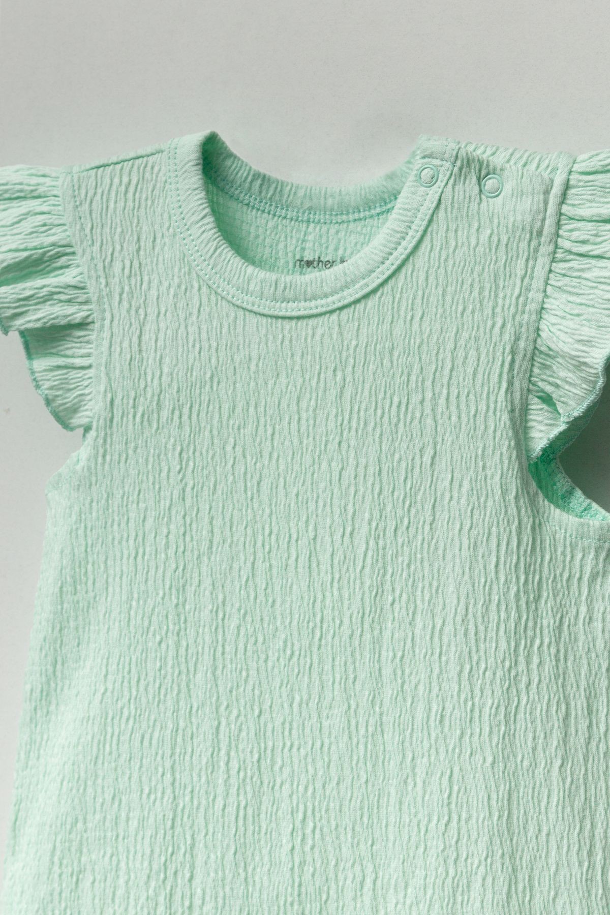 Drape Kumaş Kolu Fırfırlı Kız Bebek Şort Tulum