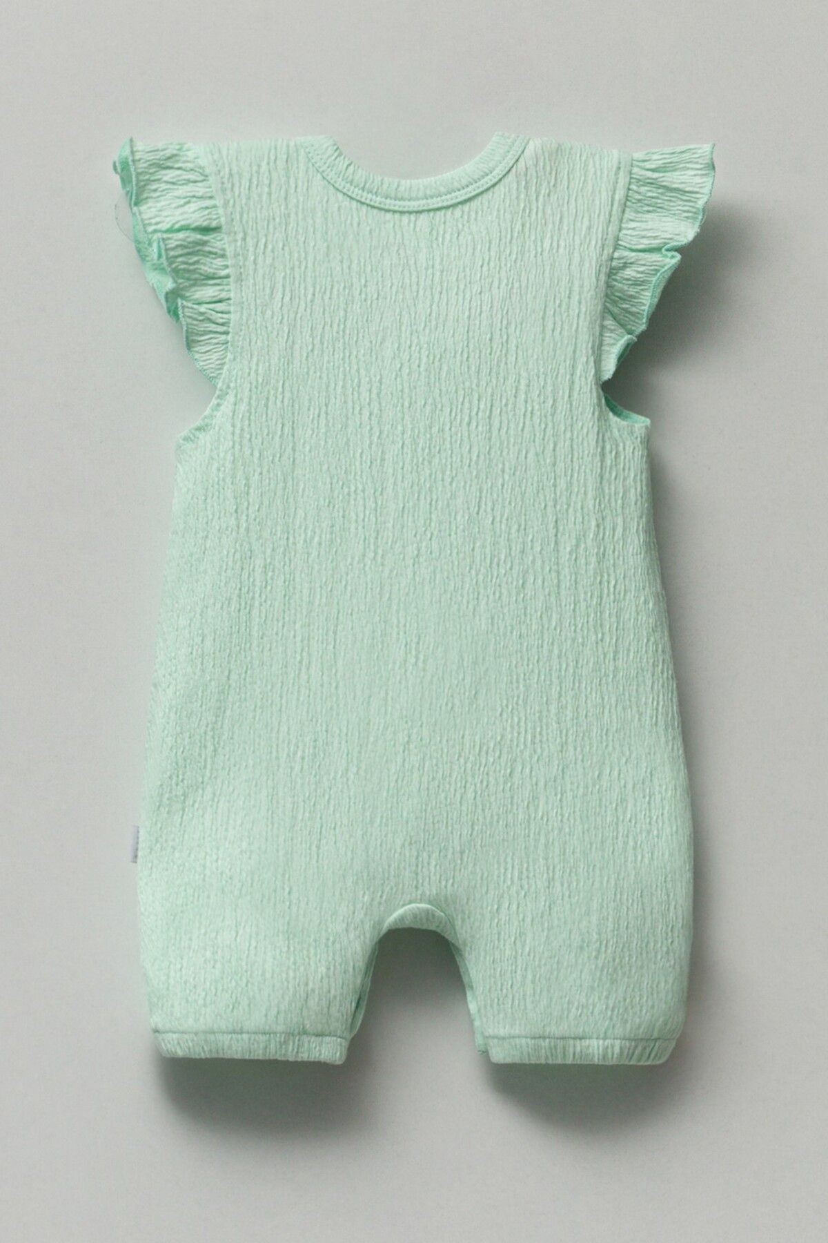 Drape Kumaş Kolu Fırfırlı Kız Bebek Şort Tulum