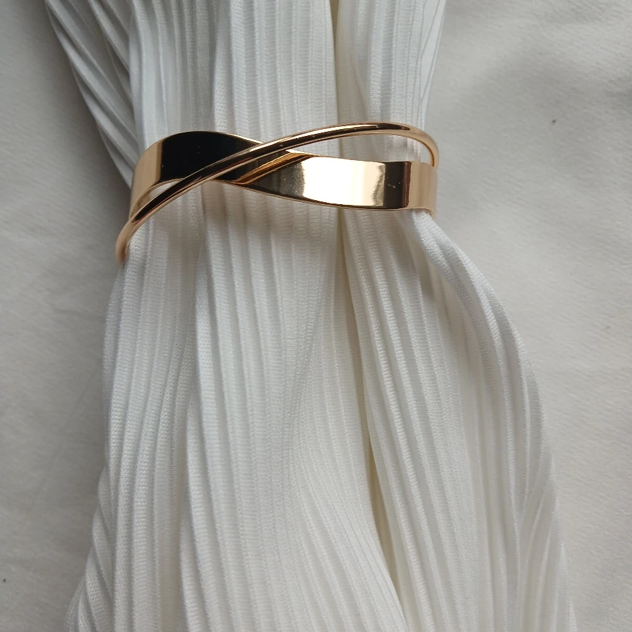 Asimetrik Çapraz Punk Kadın Gold Bileklik