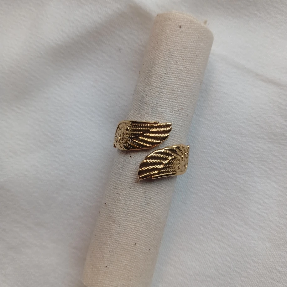 Altın Kaplama Paslanmaz Çelik Melek Kanadı Kadın Gold Yüzük