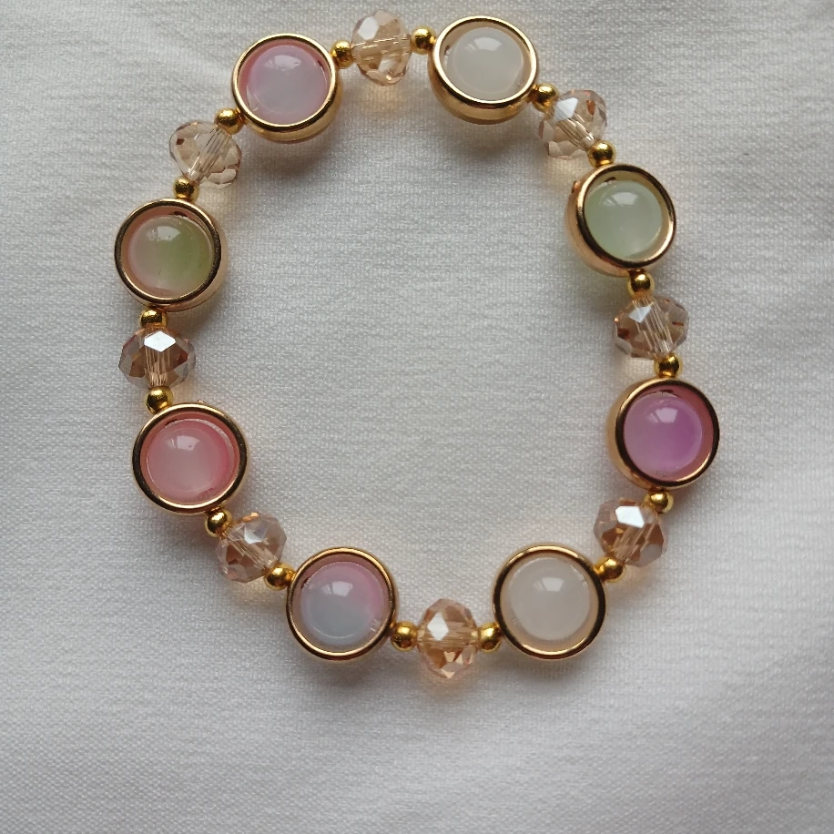 Pastel Renk Geçişli Boncuklu Lastik Kadın Bileklik