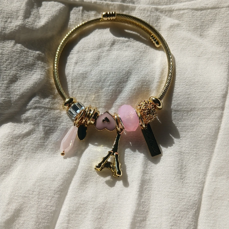 Charmlı Paslanmaz Çelik Burgu Kadın Gold Marka Bileklik