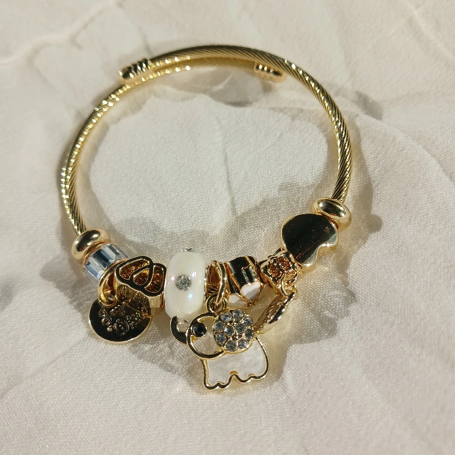 Charmlı Paslanmaz Çelik Burgu Kadın Gold Marka Bileklik