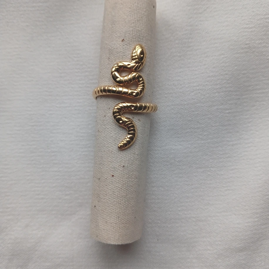 Altın Kaplama Paslanmaz Çelik Yılan Kadın Gold Yüzük