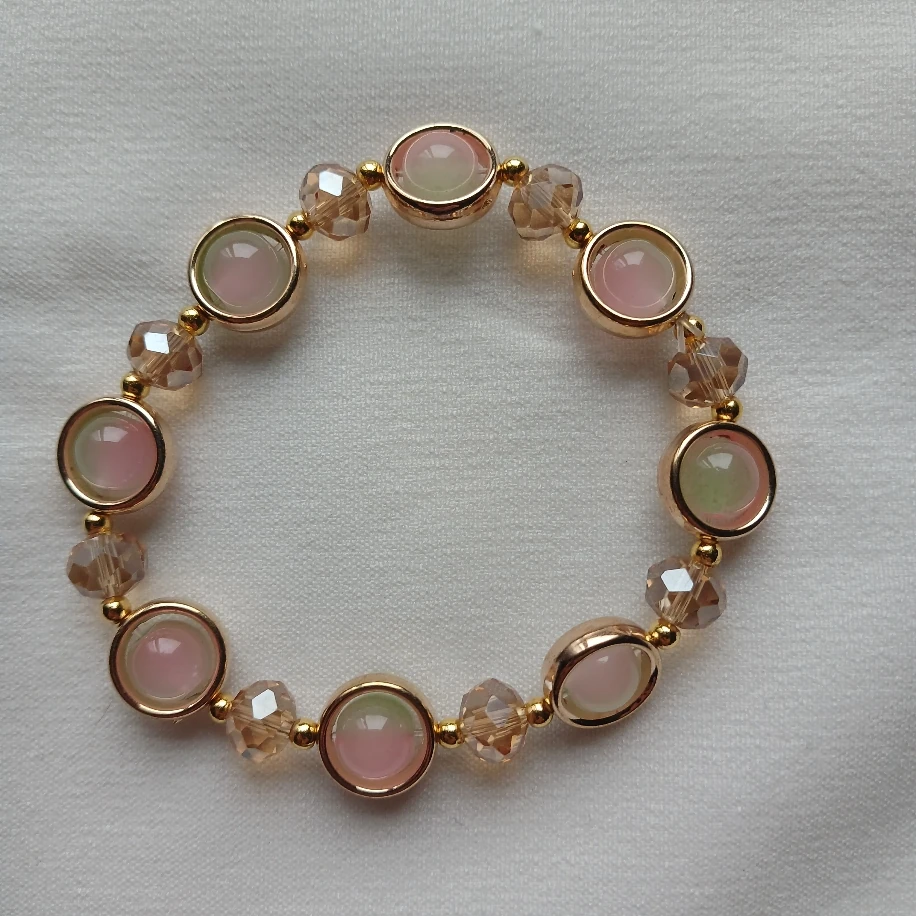 Pastel Renk Geçişli Boncuklu Lastik Kadın Bileklik