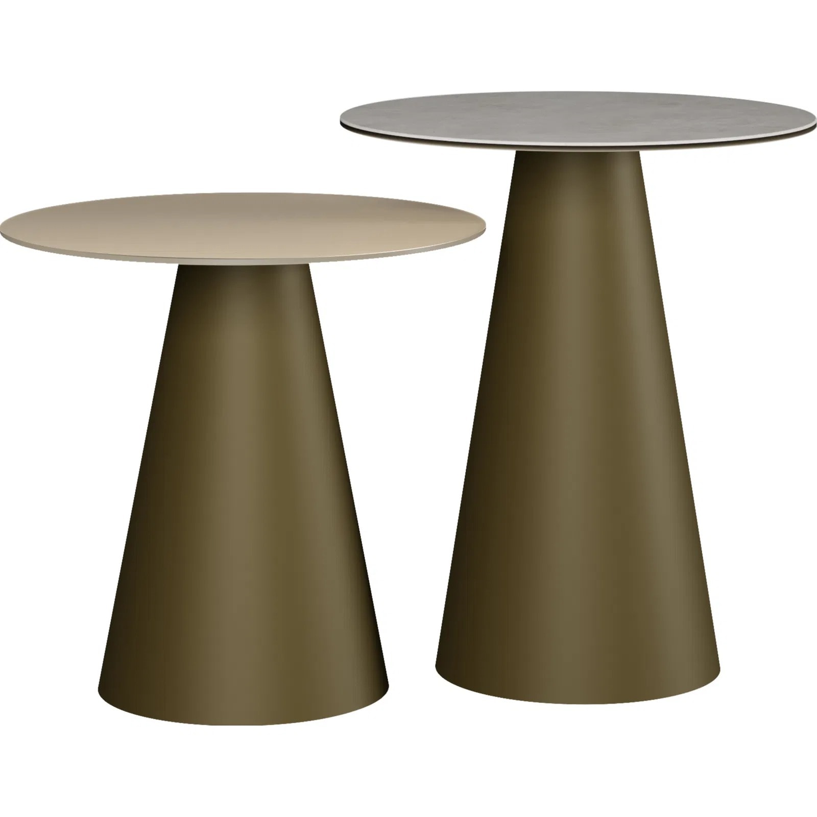 Cone Yan Sehpa Set - Gold