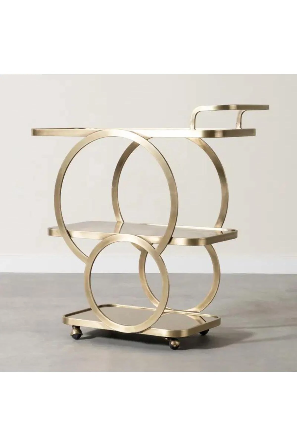 Nimbus Gold Metal Mini Bar ve Servis Arabası