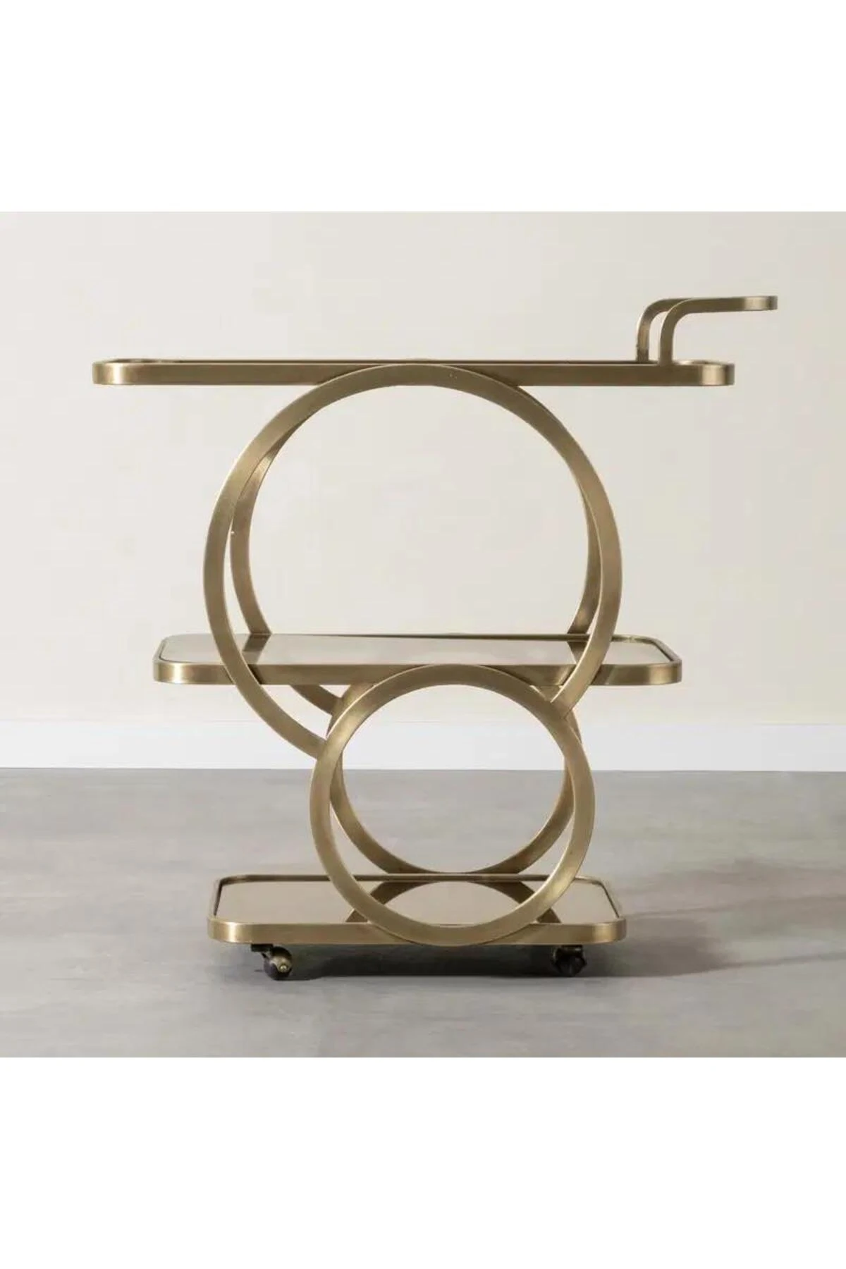 Nimbus Gold Metal Mini Bar ve Servis Arabası
