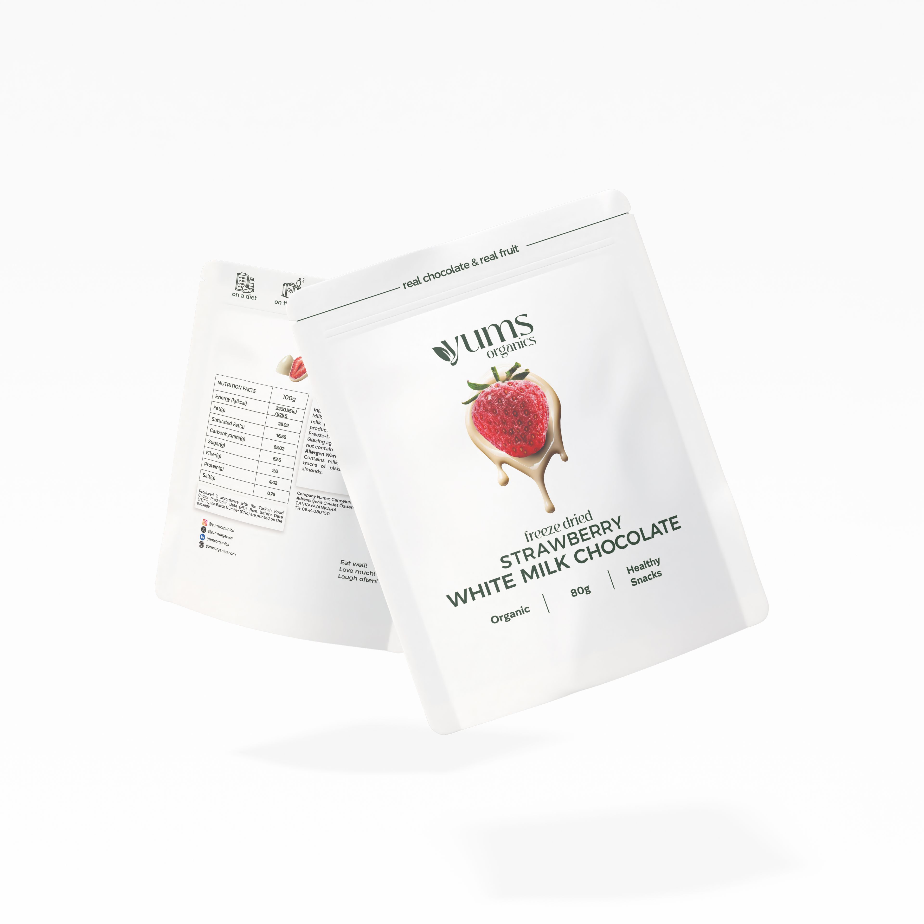 5-pack Freeze Dried Strawberry White Milk Chocolate