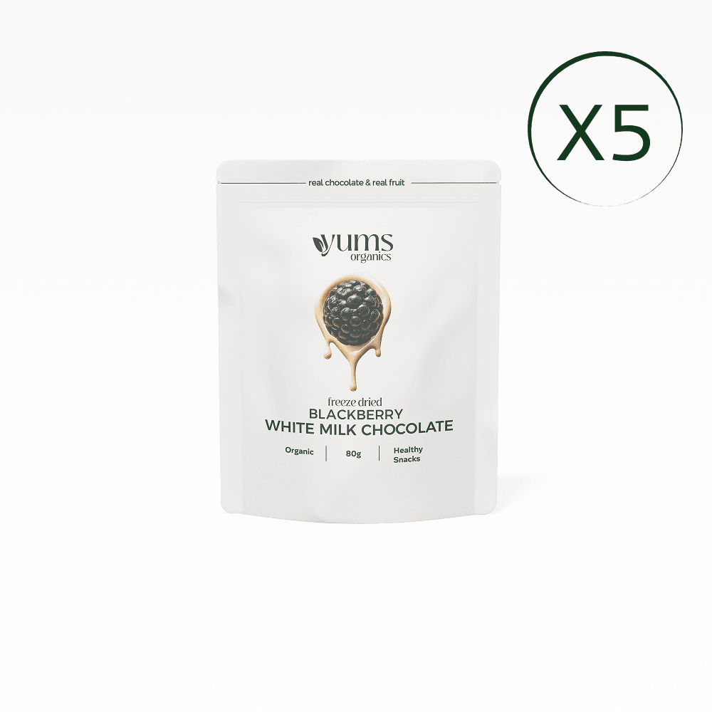 5'li Beyaz Çikolata Kaplı Freeze Dried Böğürtlen