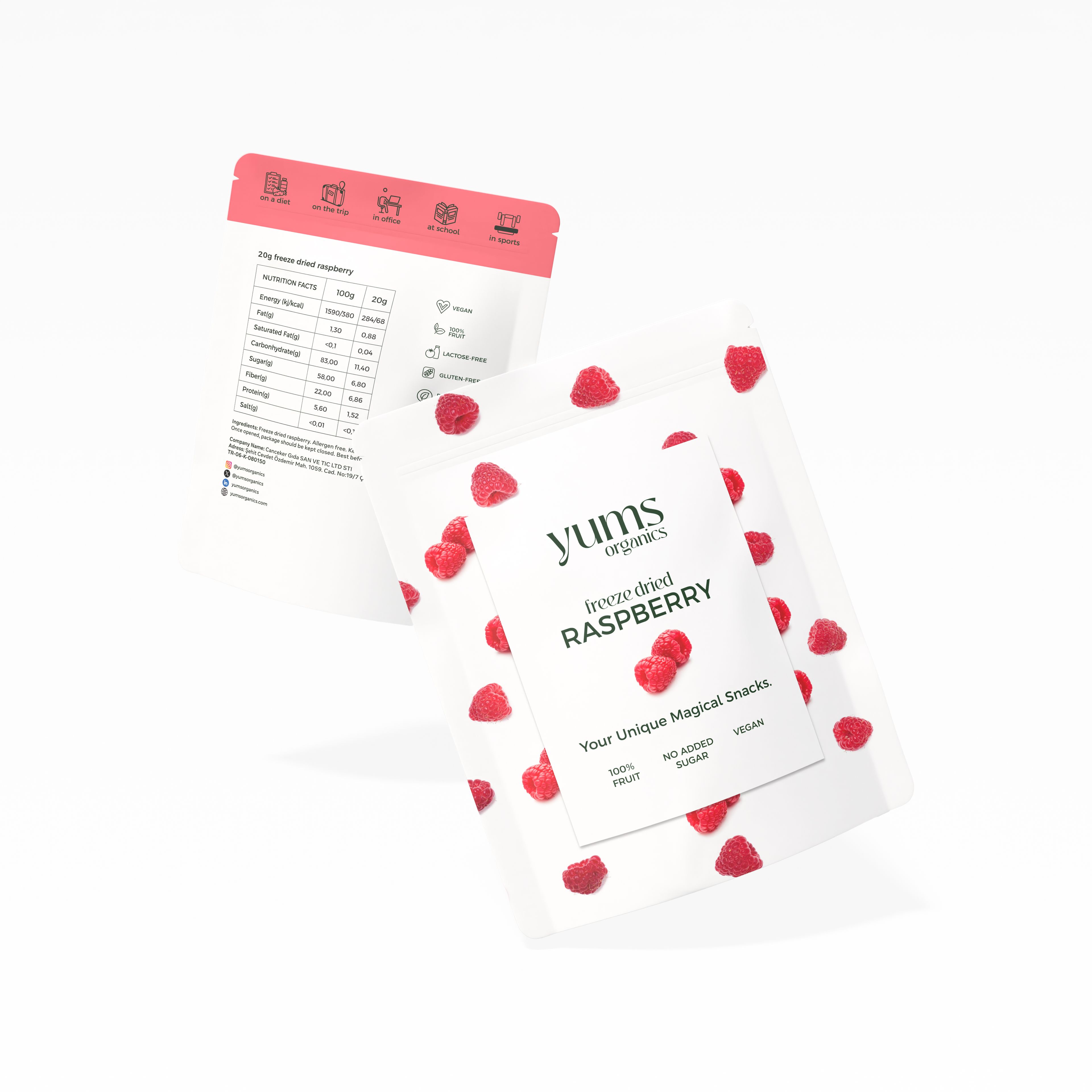 5-pack Freeze Dried Raspberry
