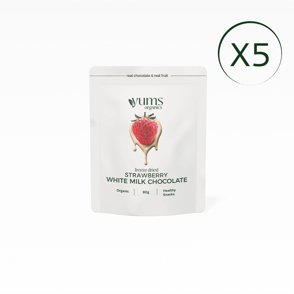 5'li Beyaz Çikolata Kaplı Freeze Dried Çilek