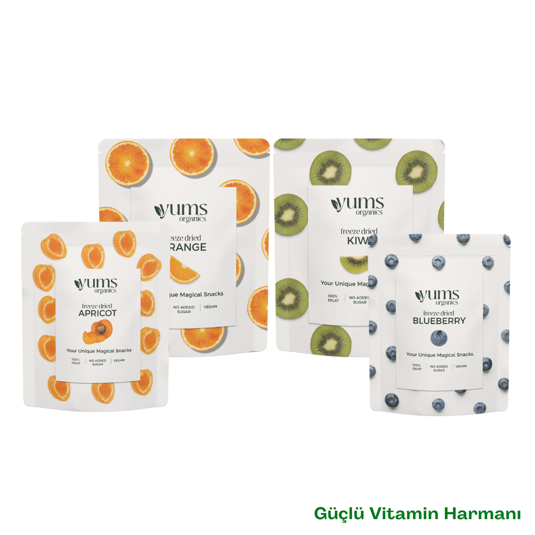 Güçlü Vitamin Harmanı (Kayısı & Portakal & Kivi & Yabanmersini)