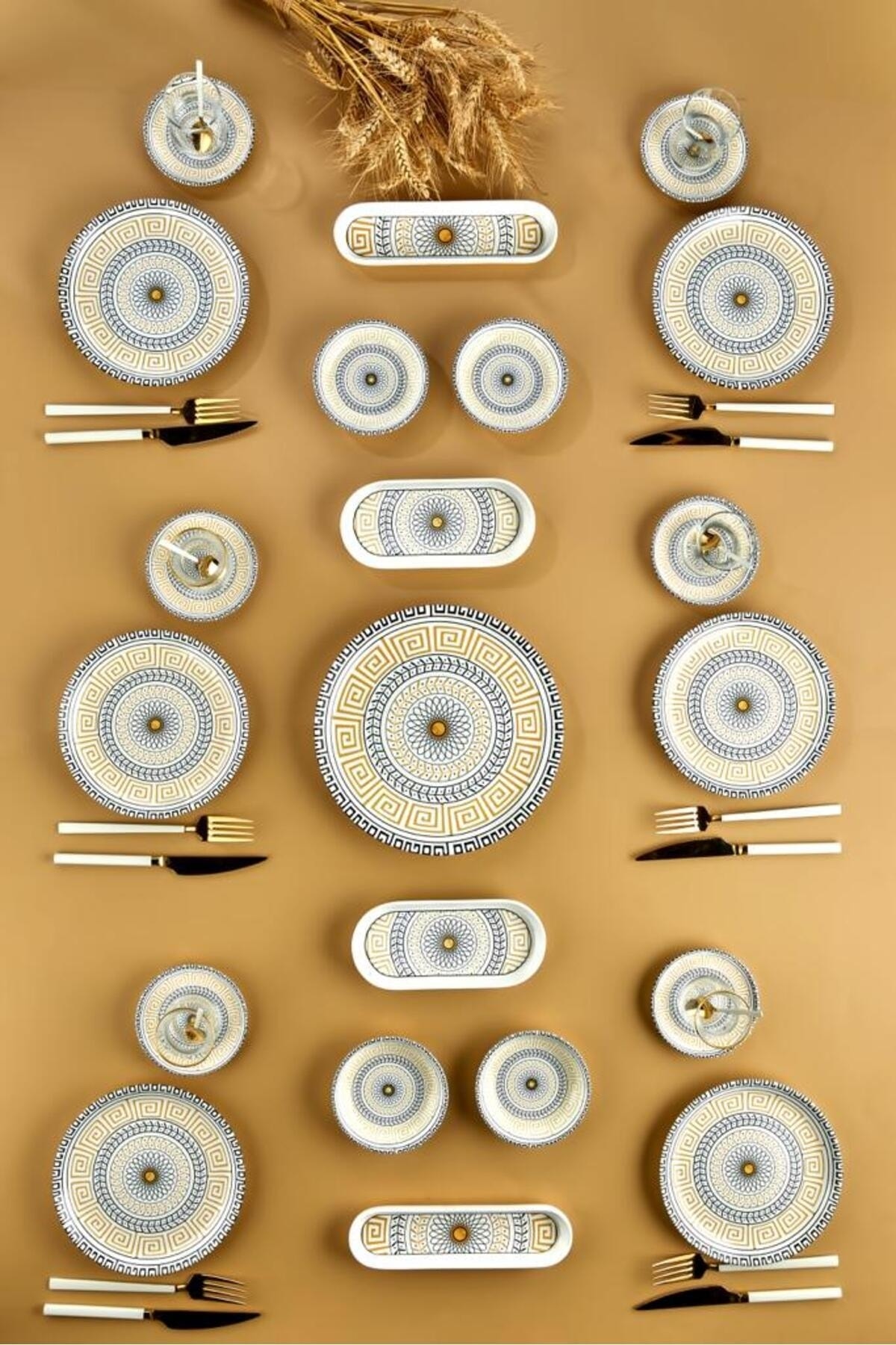 21 Parça 6 Kişilik Vegas Kahvaltı Takımı Lüx Kahvaltılık Sunum Seti