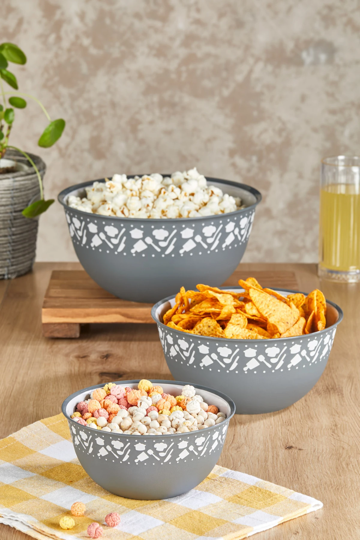 3'lü Profesyonel Hazırlık Seti - Karıştrıma Kase Seti Çeyiz  Seti