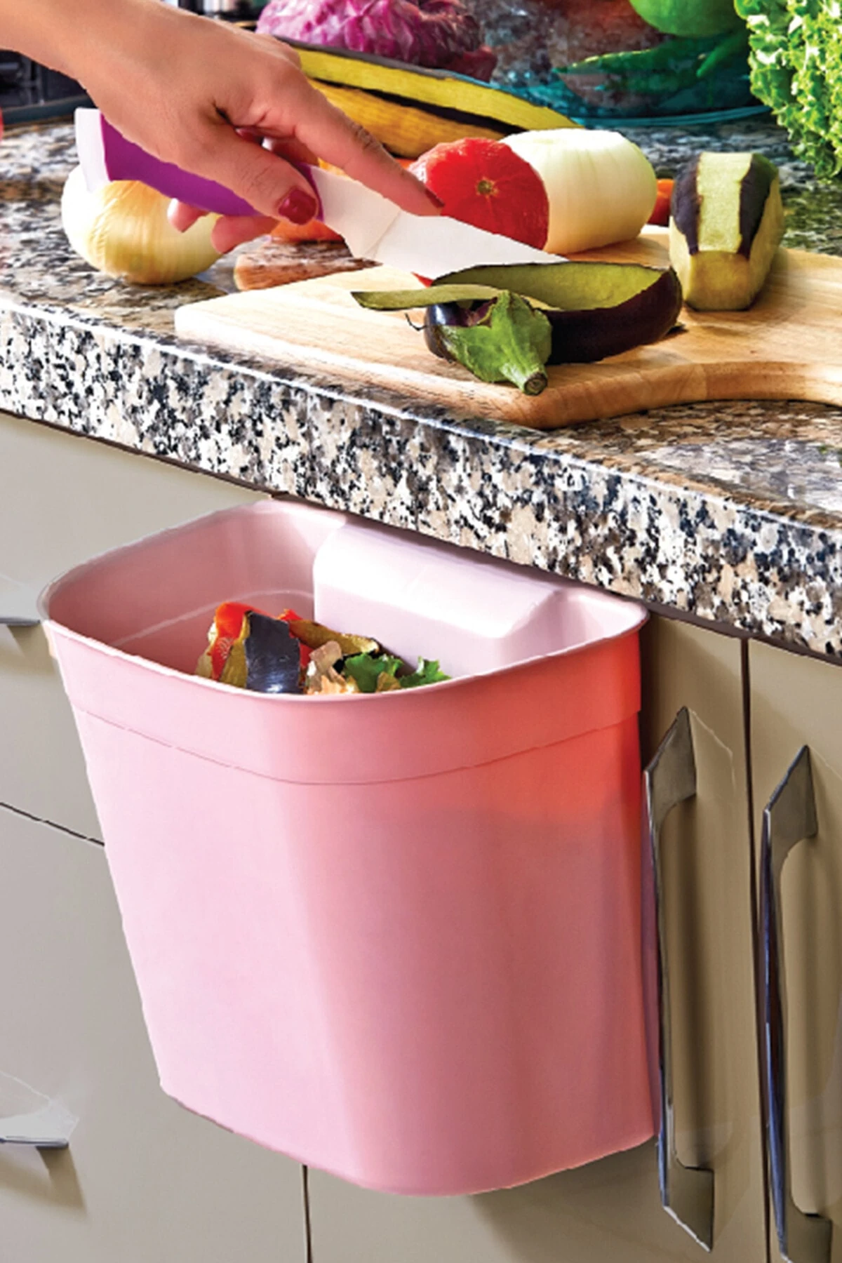 Askılı Çöp Kovası - Pembe 153.DNY.07109