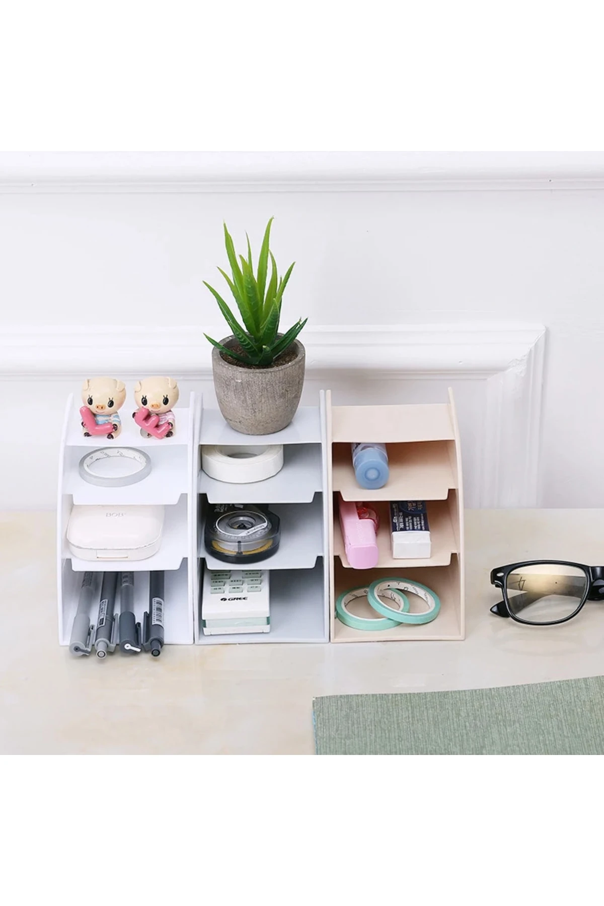 3 Adet Plastik Bölmeli Organizer Düzenleyici