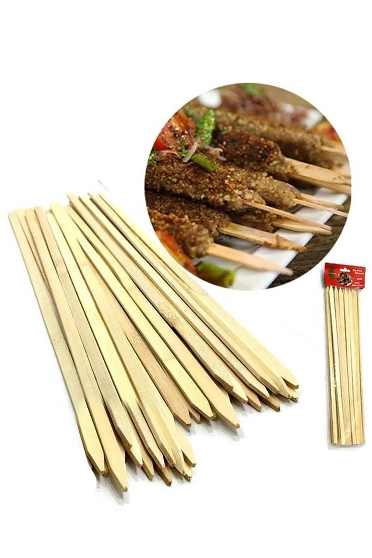 Bambu Ahşap Çöp Şiş 30 Cm 25 Li
